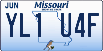 MO license plate YL1U4F