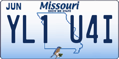 MO license plate YL1U4I