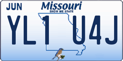 MO license plate YL1U4J