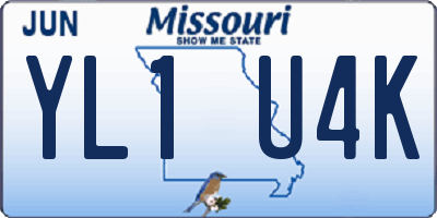 MO license plate YL1U4K