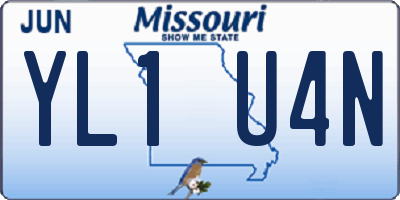 MO license plate YL1U4N