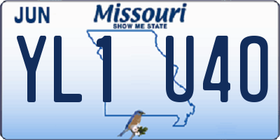 MO license plate YL1U4O