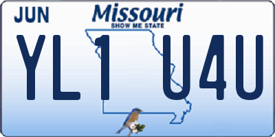 MO license plate YL1U4U