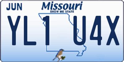 MO license plate YL1U4X