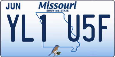 MO license plate YL1U5F