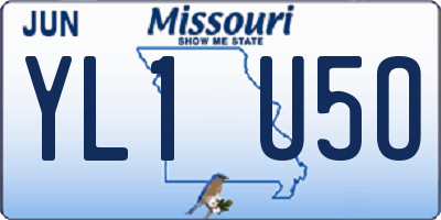 MO license plate YL1U5O