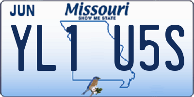 MO license plate YL1U5S