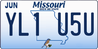 MO license plate YL1U5U