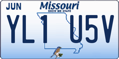 MO license plate YL1U5V