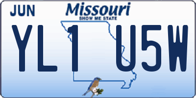 MO license plate YL1U5W