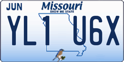 MO license plate YL1U6X