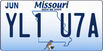 MO license plate YL1U7A