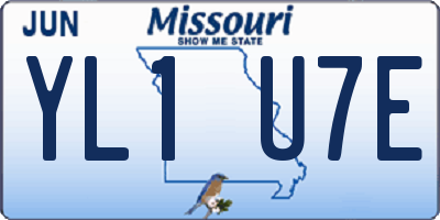 MO license plate YL1U7E