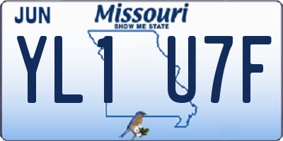 MO license plate YL1U7F