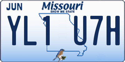 MO license plate YL1U7H