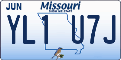 MO license plate YL1U7J