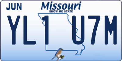 MO license plate YL1U7M
