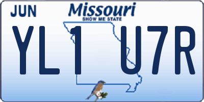 MO license plate YL1U7R