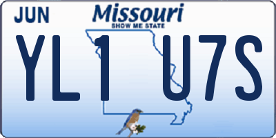 MO license plate YL1U7S