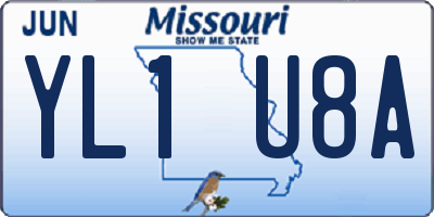 MO license plate YL1U8A