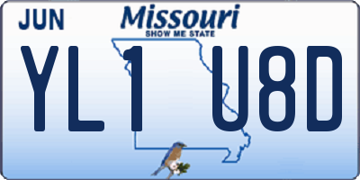 MO license plate YL1U8D