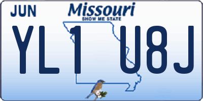 MO license plate YL1U8J