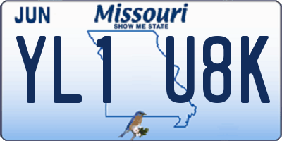 MO license plate YL1U8K