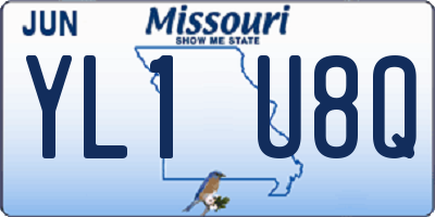 MO license plate YL1U8Q