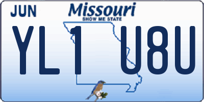 MO license plate YL1U8U