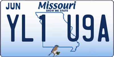 MO license plate YL1U9A