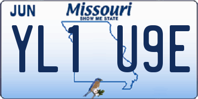 MO license plate YL1U9E