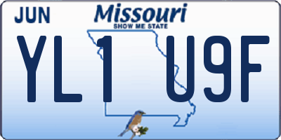 MO license plate YL1U9F