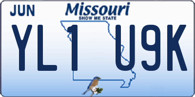 MO license plate YL1U9K