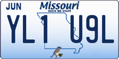 MO license plate YL1U9L
