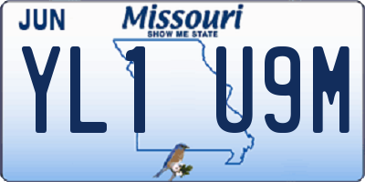 MO license plate YL1U9M