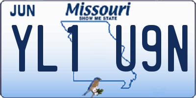 MO license plate YL1U9N