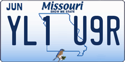 MO license plate YL1U9R