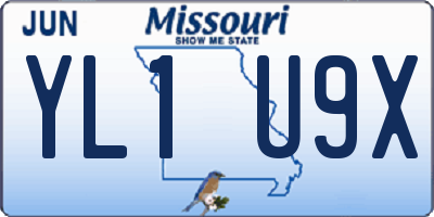 MO license plate YL1U9X