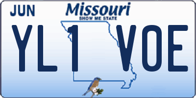 MO license plate YL1V0E