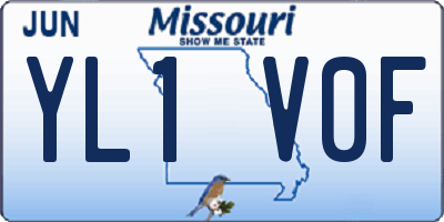MO license plate YL1V0F