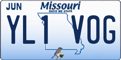 MO license plate YL1V0G