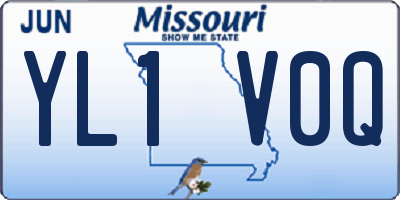 MO license plate YL1V0Q