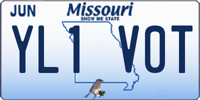 MO license plate YL1V0T