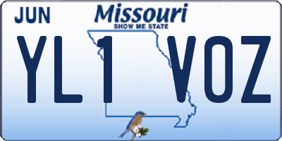 MO license plate YL1V0Z