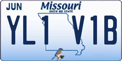 MO license plate YL1V1B