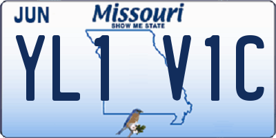 MO license plate YL1V1C