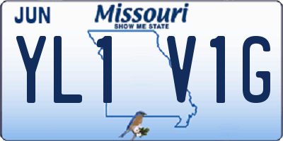 MO license plate YL1V1G