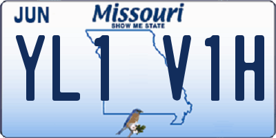 MO license plate YL1V1H