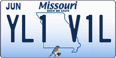 MO license plate YL1V1L