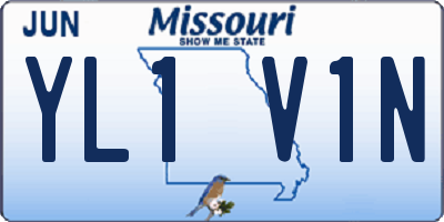 MO license plate YL1V1N